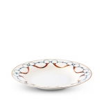 WELLINGTON BIT PATTERN BONE CHINA SOUP PLATE Shiny Gold rimmed add a formal class and style to the 8.5 inch wide Soup Plate.

